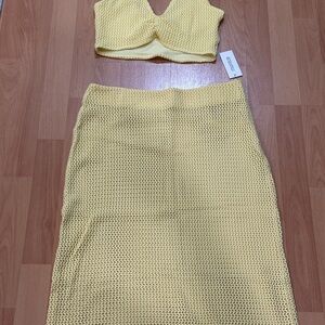 Montce Yellow Knit Skirt Set